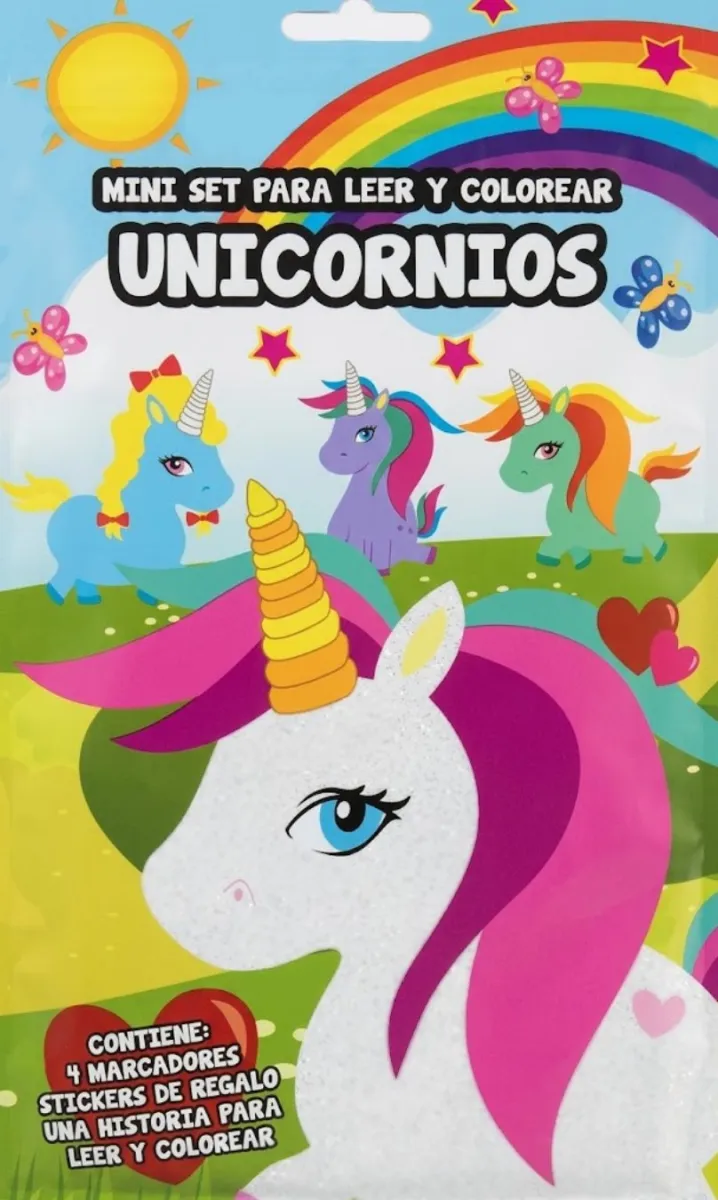 MINI SET PARA LEER Y COLOREAR UNICORNIOS