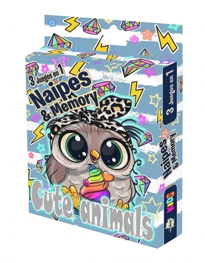 NAIPES Y MEMORY CUTE ANIMALS BUHO