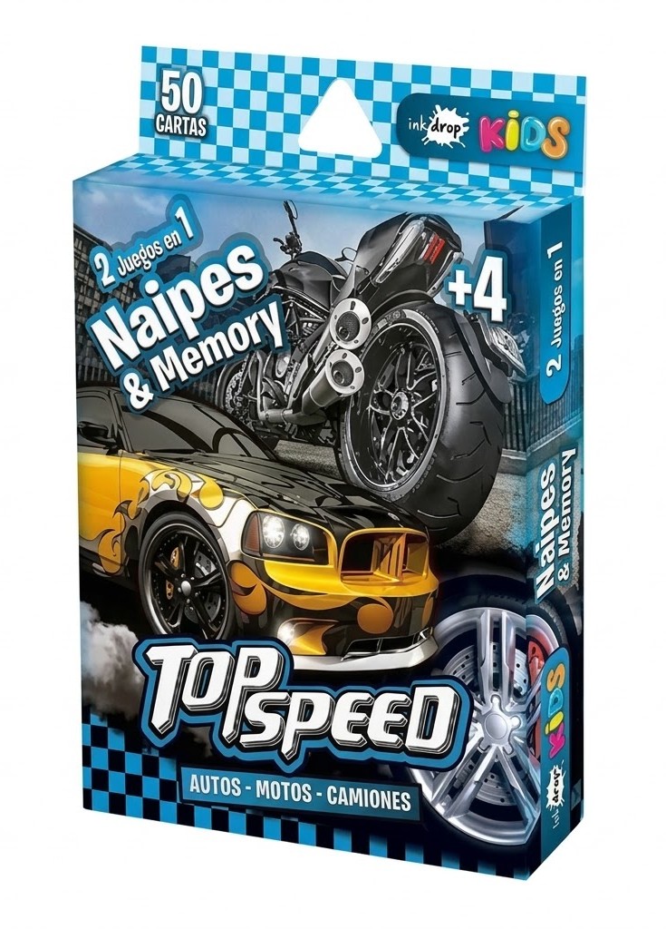 NAIPES Y MEMORY TOP SPEED AZUL