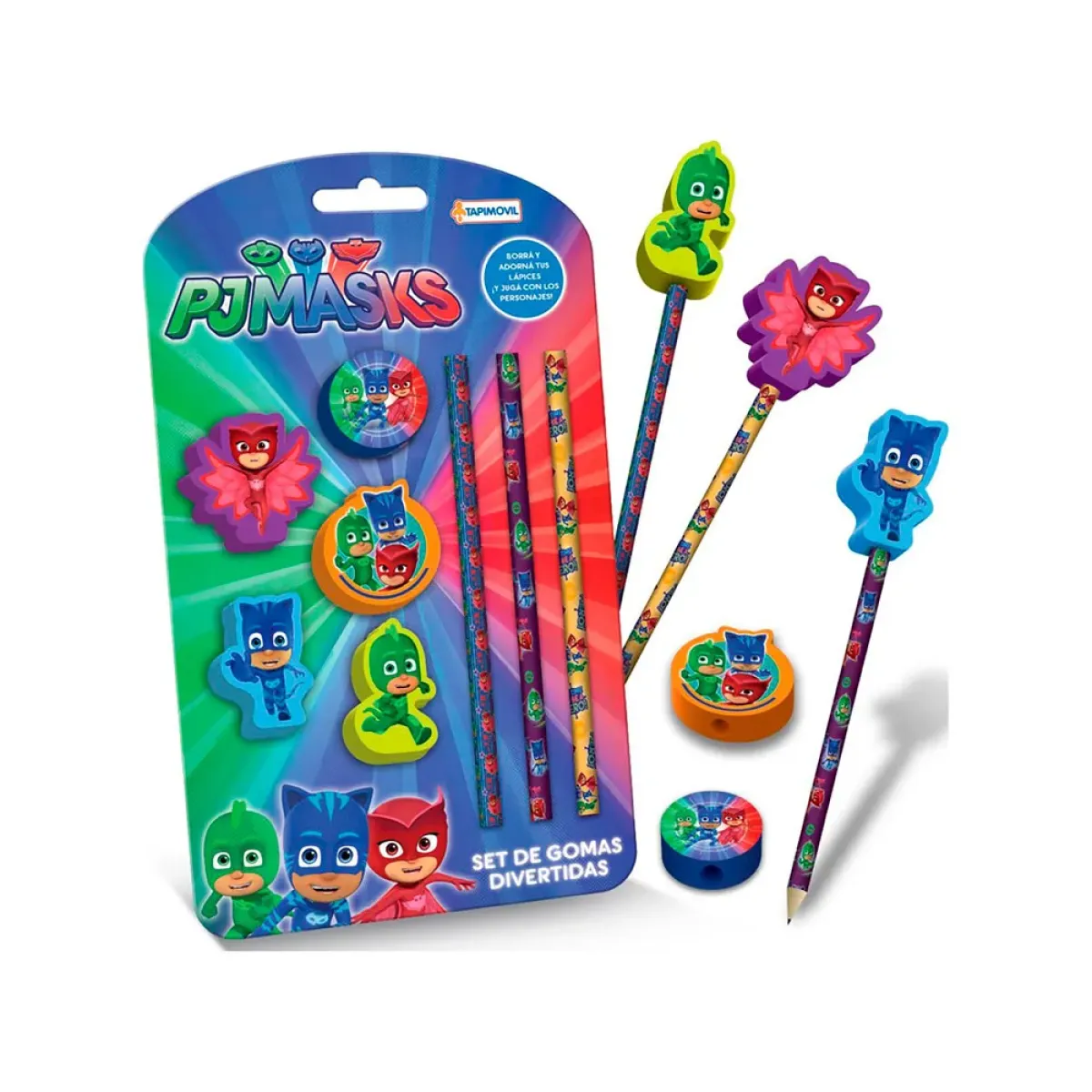 SET DE GOMAS DIVERTIDAS PJMASKS